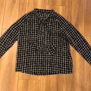 Eva Longoria Tie Neck Blouse